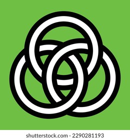 A mark with 3 intertwined circle,vector illustration