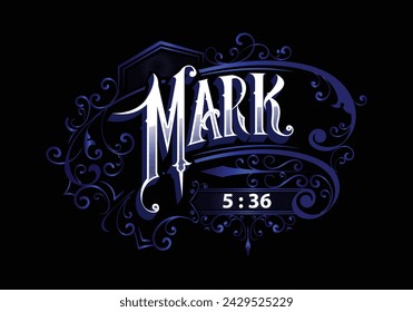 MARCA 5 36 cita bíblica letras diseño personalizado