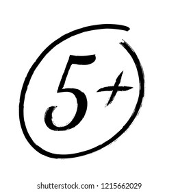 Mark 5+ vector icon. Grade result