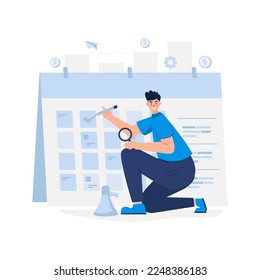 Mark calendar date marketing plan flat design
