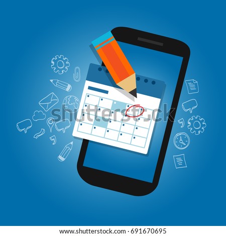 mark calendar schedule on mobile smart-phone device important dates reminder time organizer plan