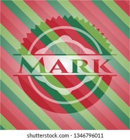 Mark christmas emblem background.