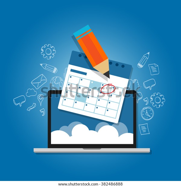 Mark Circle Your Calendar Agenda Online Stock Vector Royalty Free 382486888