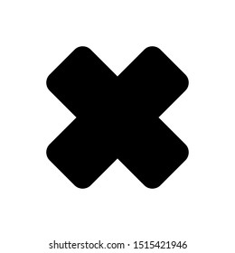 Mark Cross vector icon. Button delete