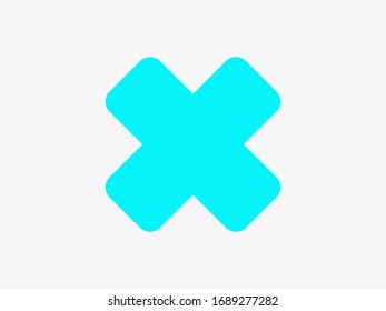 Mark Cross vector icon. Button delete