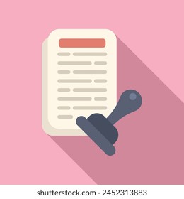 Mark disclaimer paper icon flat vector. Protection law. Letter notice
