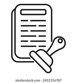 Mark disclaimer paper icon outline vector. Protection law. Letter notice