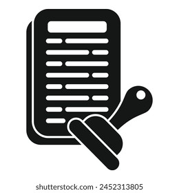 Marcar el descargo de responsabilidad Vector de papel simple. Ley de protección. Aviso por carta
