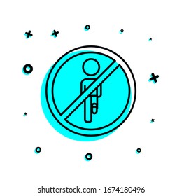 la marca está prohibida para ser jugada icono. Línea delgada simple, contorno, glifo, vectores planos de la educación iconos ui y ux, sitio web o aplicación móvil