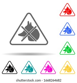 the mark is forbidden by animals multi color style icon. Simple glyph, flat vector of warning signs icons for ui and ux, website or mobile application