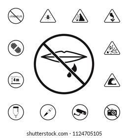 the mark is forbidden to spit icon. Detailed set of Warning signs icons. Premium quality graphic design sign. One of the collection icons for websites, web design, mobile app on white background