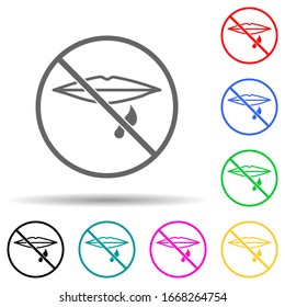 the mark is forbidden to spit multi color style icon. Simple glyph, flat vector of warning signs icons for ui and ux, website or mobile application