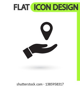mark in the hand icon , lorem ipsum Flat design