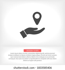 marca en el icono de la mano , lorem ipsum Diseño plano