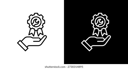 Markieren Sie das Symbol mit schwarz-weißem Umriss.