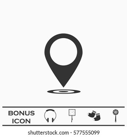 Mark icon flat. Black pictogram on white background. Vector illustration symbol and bonus button