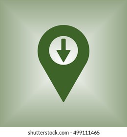 Mark   icon. Flat design.