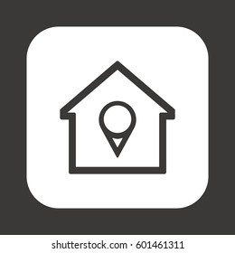 Mark icon.  Flat design.