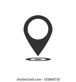 Mark icon flat. Illustration isolated on white background. Vector grey sign symbol