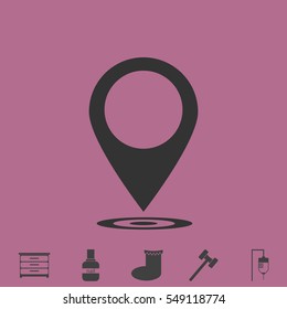 Mark icon flat. Simple vector grey pictogram and bonus symbol