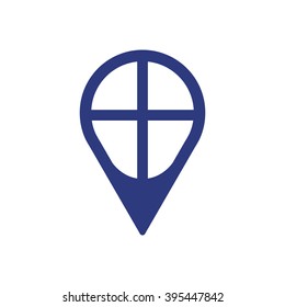 Mark   icon,  isolated. Flat  design.