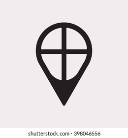 Mark  icon,  isolated. Flat  design.