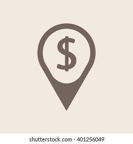 Mark  icon,  isolated. Flat  design.