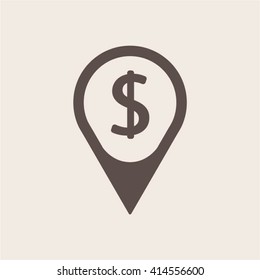   mark  icon,  isolated. Flat  design.