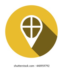 Mark   icon,  isolated. Flat  design.