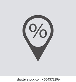 Mark   icon, isolated. Flat  design. 