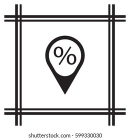 Mark   icon, isolated. Flat  design. 