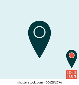 Mark icon. Map pointer symbol. Vector illustration