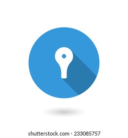 Mark icon, pointer. Flat design style modern vector illustration. Isolated on white color background. Flat long shadow icon. Elements in flat design
