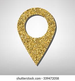 Mark icon, pointer illustration. Golden icon