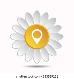Mark icon, pointer icon, vector illustration. Modern design. Flat design style