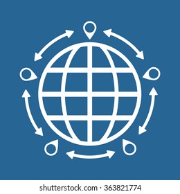 Mark icon, pointer icon, vector illustration. Modern design. Flat design style