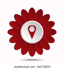 Mark icon, pointer. icon, vector illustration. Flat design style