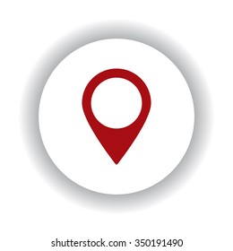 Mark icon, red isolated white background