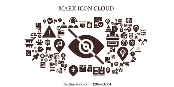  mark icon set. 93 filled mark icons. Simple modern icons about  - Blind, Flag, Positive, Reporter, File, Tasks, Danger, Manual, Package, Pin, Pins, Information, Location, Help
