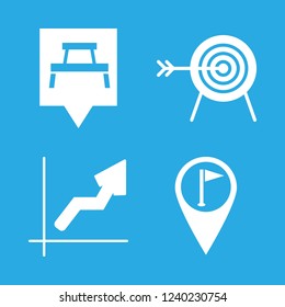mark icon set about rest area pin, marker flags, direction and archery vector set