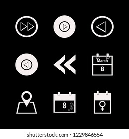 mark icon. mark vector icons set left arrow, right arrow, march calendar and location