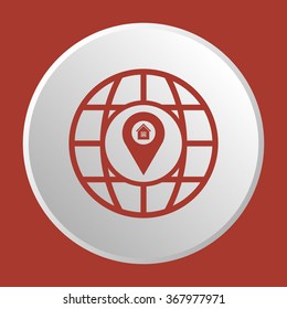 Mark icon,   vector illustration.    Flat design style