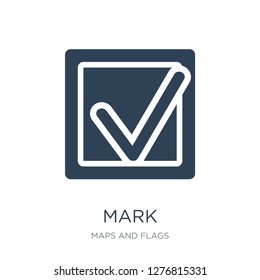 mark icon vector on white background, mark trendy filled icons from Maps and Flags collection, mark vector illustration