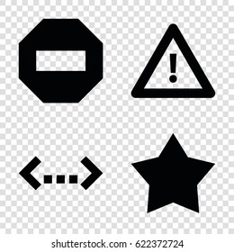 Mark icons set. set of 4 mark filled icons such as warning, star, minus