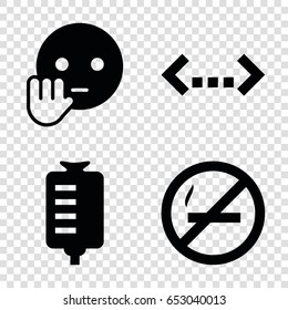 Mark icons set. set of 4 mark filled icons such as bye emot, drop counter, quotation