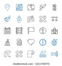 mark icons set. Collection of mark with check, pyramid, toilet paper, currency, tampon, location, info, favorite, file, castle, flag, checklist. Editable and scalable mark icons.