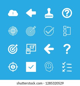 mark icons set with target, shopping cart button finger tap and exclamation vector set