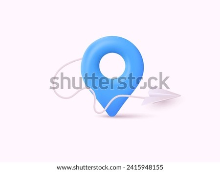 Mark location. Locate pin gps map. Realistic. Icon isolated on white background. 3D Web Vector Illustrations.