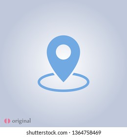 Mark and Location Symbol on the map vector icon.A sign of a route. An illustration  of gps navigation and coordinates .