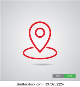 Mark and Location Symbol on the map vector icon. A sign of gps navigation and coordinates .